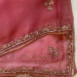 Dusty Rose Embroidered Suit with Dupatta – Festive / Party Wear
